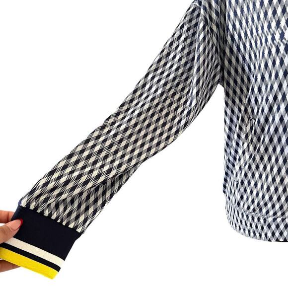 Fila Women's Y2K Argyle Full Zip Jacket Blue White Yellow Size Small - Picture 3 of 12